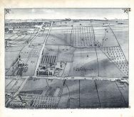 Bird's Eye View on the Home Park Stock Farm, Residence of Robert Otley, Henry County 1875